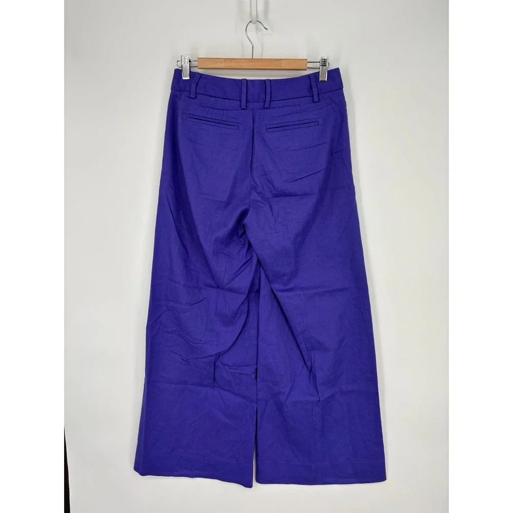Banana Republic Pants Womens 2 Purple Linen Blend Wide Leg Office Career - Picture 2 of 8